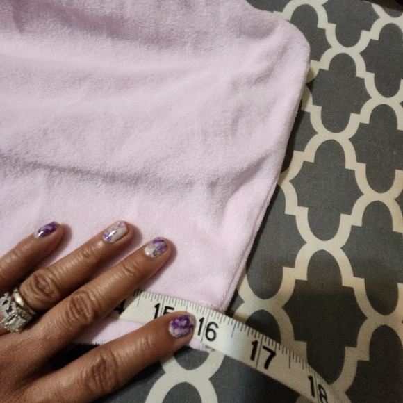 Fabletics terry  lined  high neck crop top baby pink racer back xl - Picture 6 of 12